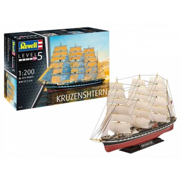 KIT PARA MONTAR REVELL BARCA RUSSA KRUZENSHTERN 1/200 474 PEÇAS 57,5 CM REV 05159